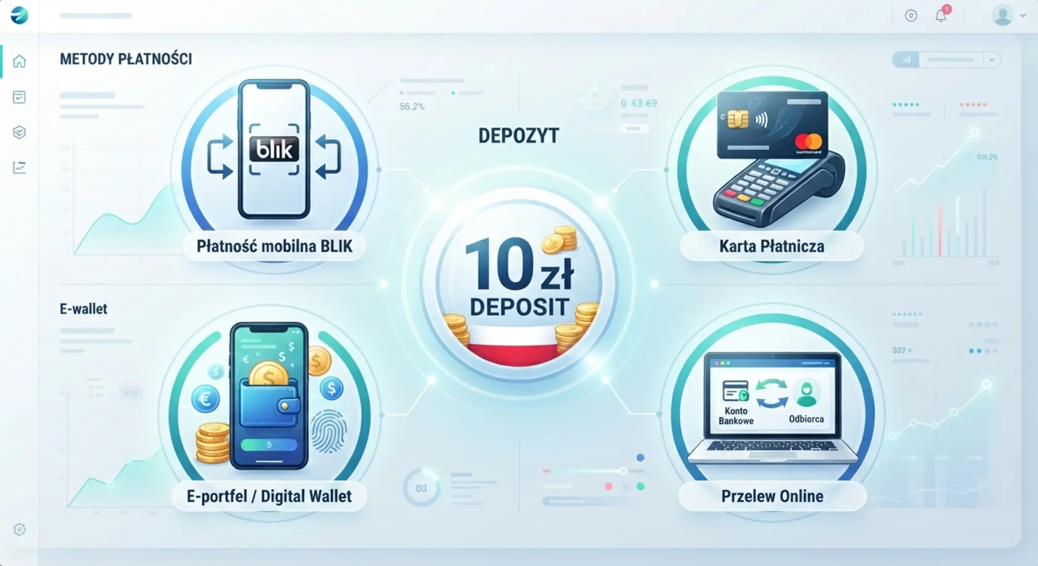 Ikony metod płatności przy depozycie 10 zł
